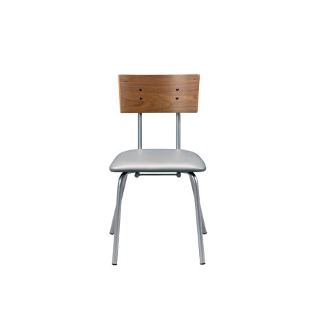 ACME Jurgen Side Chair (Set-2) Gray Synthetic Leather Oak & Silver Finish