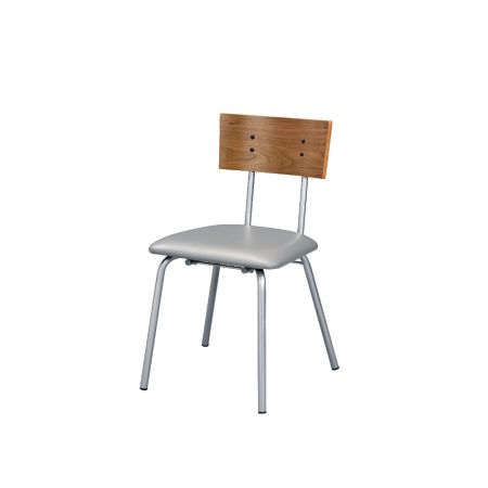 ACME Jurgen Side Chair (Set-2) Gray Synthetic Leather Oak & Silver Finish