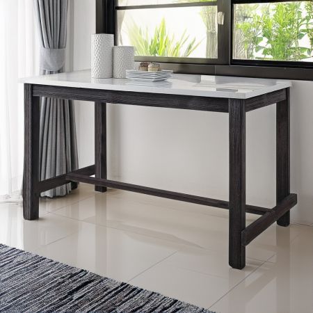 ACME Yelena Counter Height Table W/Marble Top Marble Top & Weathered Espresso Finish