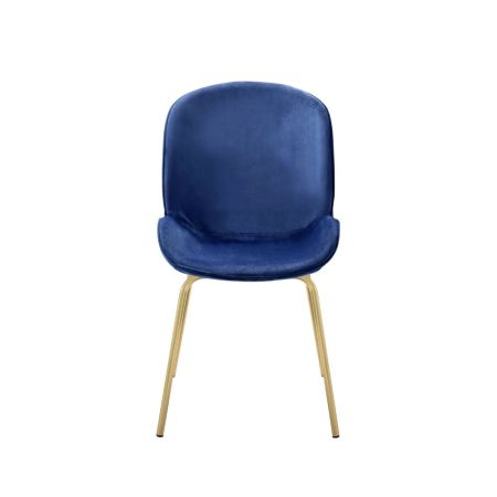 ACME Chuchip Side Chair (Set-2) Blue Velvet & Gold Finish