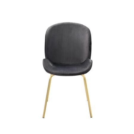 ACME Chuchip Side Chair (Set-2) Gray Velvet & Gold Finish