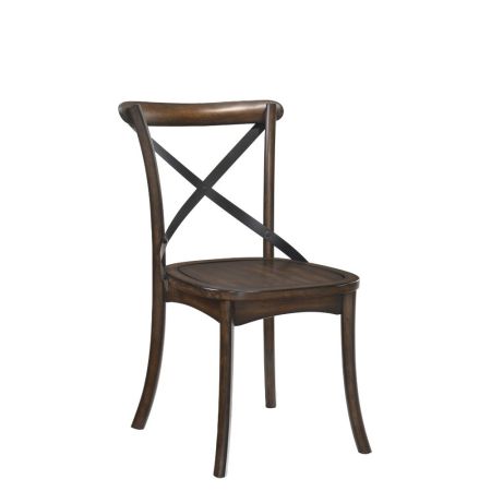 ACME Kaelyn Side Chair (Set-2) Dark Oak & Black Metal Finish