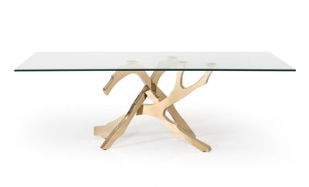 Modrest Legend Modern Glass & Gold Dining Table