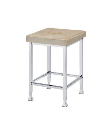 ACME Raine Counter Height Stool (Set-2) Beige Velvet & Chrome Finish