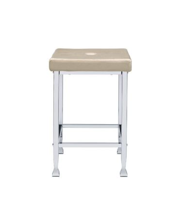 ACME Raine Counter Height Stool (Set-2) Beige Velvet & Chrome Finish