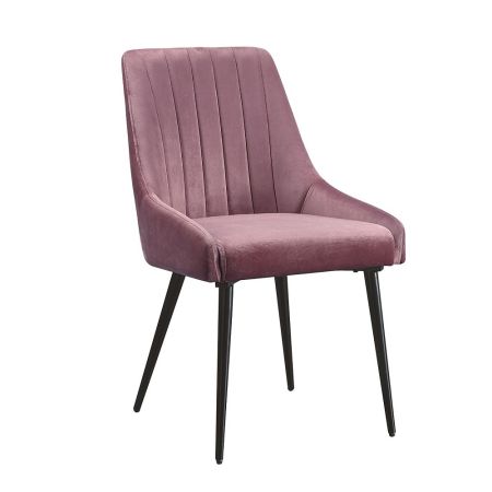 ACME Riley Side Chair (Set-2) Pink Fabric & Black Finish