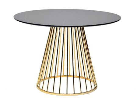 Modrest Holly Modern Black & Gold Round Dining Table