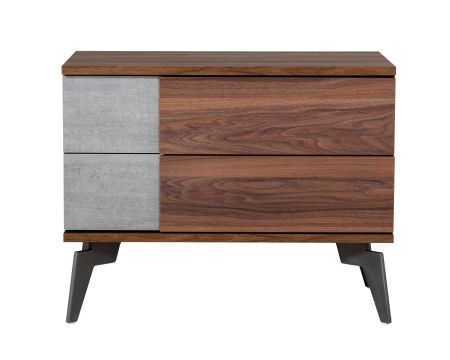 Nova Domus Palermo - Modern Italian Faux Concrete & Walnut Nightstand