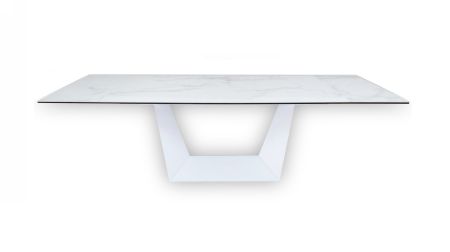 Modrest Baldwin - Modern White Ceramic Extendable Dining Table