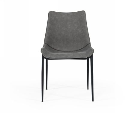 Modrest Frasier - Modern Grey Eco-Leather Dining Chair (Set of 2 )