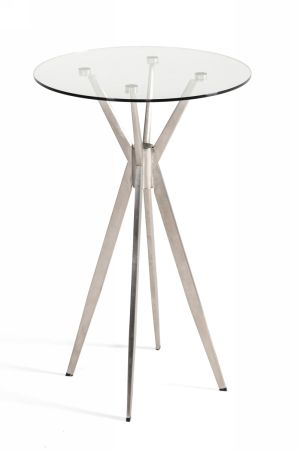 Modrest Kaitlyn - Modern Stainless Steel & Glass Bar Table 