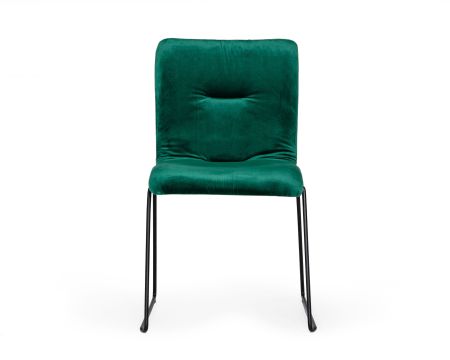 Modrest Yannis - Modern Green Fabric Dining Chair (Set of 2)