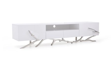 Modrest Legend - 87"-Wide Modern White TV Stand