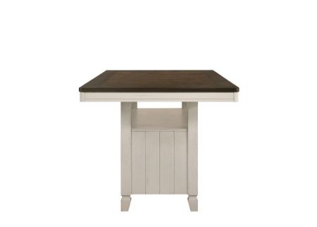 ACME Tasnim Counter Dining Table Oak & Antique White Finish