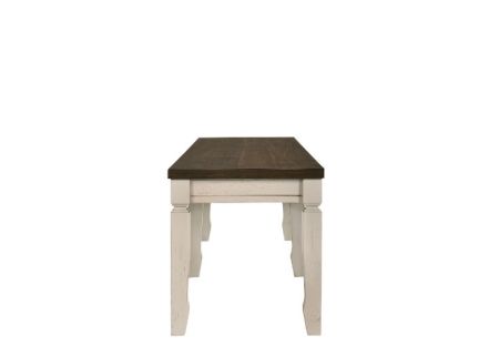 ACME Fedele Bench Weathered Oak & Cream Finish