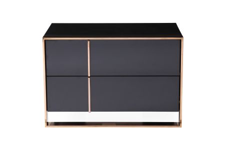 Nova Domus Cartier Modern Black & Rosegold Nightstand