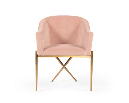 Modrest Mancos - Modern Pink Velvet Accent Chair