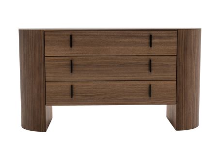 Modrest Chelton - Contemporary White Ceramic & Walnut Dresser