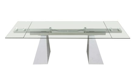 Modrest Latrobe - Modern Extendable Quartz Stone & Glass Dining Table