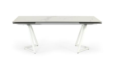 Modrest Farrell - Modern White Ceramic Extendable Dining Table