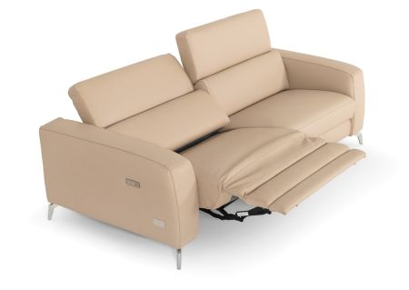 Lamod Italia Turin - Cappuccino Leather 2-Seater 91" Recliner Sofa 