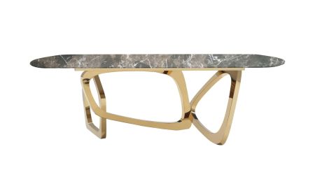 Modrest Colton - Modern Brown & Gold Dining Table