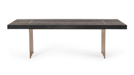 Modrest Perret - Large Glam Black Ash + Brushed Brass Dining Table