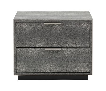 Modrest Dynasty - Modern Shagreen Two Drawer Nightstand