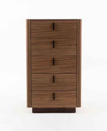 Modrest Chelton- Contemporary Walnut and White Ceramic Chest