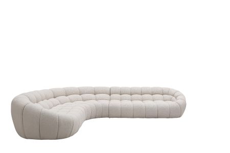 Divani Casa Yolonda - Modern Beige Curved Sectional Sofa