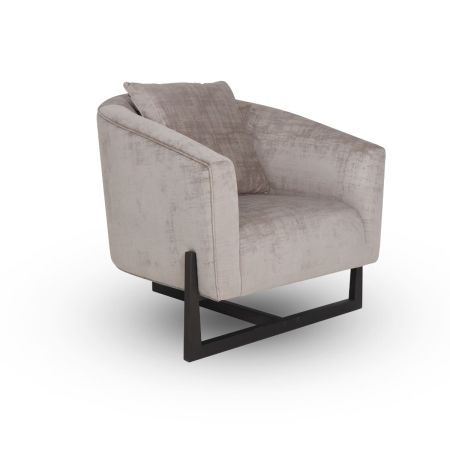 Modrest Forbis - Contemporary Grey Fabric Accent Chair