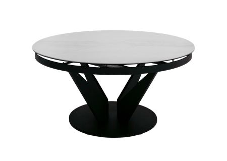 Modrest Alberta - Modern Black and White Ceramic Extendable 59"/86.5" Oval Dining Table