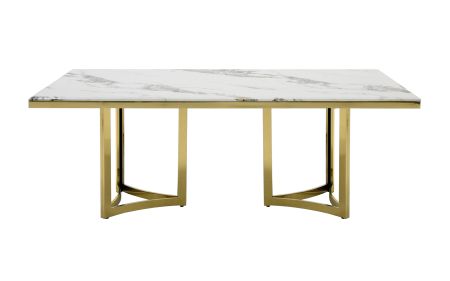 Modrest Loomis - White Marble & Gold Dining Table