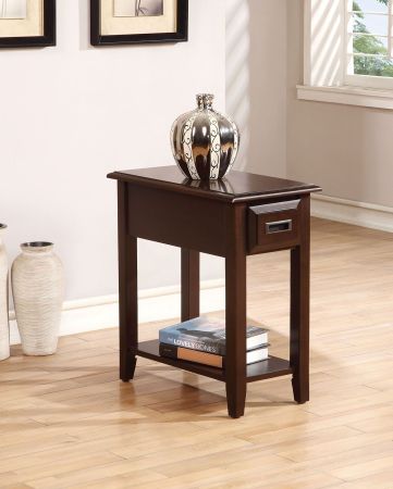 ACME Flin Accent Table Dark Cherry Finish