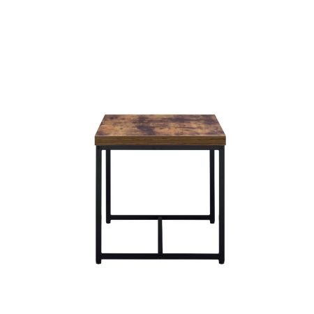 ACME Bob End Table Weathered Oak & Black Finish