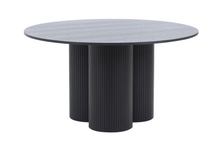 Modrest Depew - Mid-Century Modern Black Oak Round Dining Table