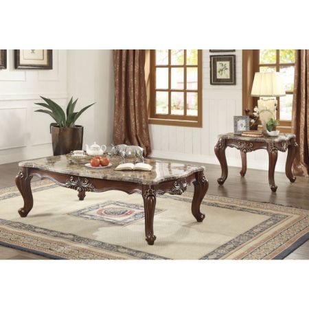 ACME Shalisa Coffee Table Marble Top & Walnut Finish