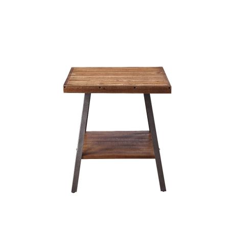 ACME Ikram End Table (Set-2) Weathered Oak & Sandy Black Finish