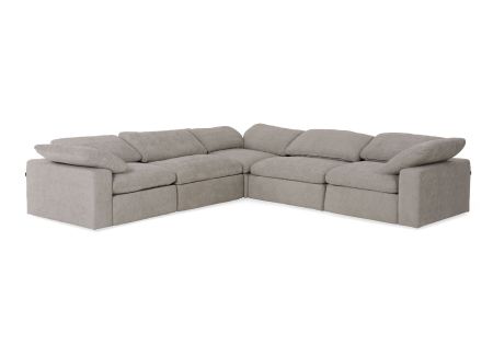 Divani Casa Corinth - Modern Gray Fabric Sectional Sofa with 3 Power Recliners