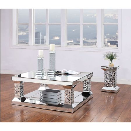 ACME Kachina Coffee Table Mirrored & Faux Gems