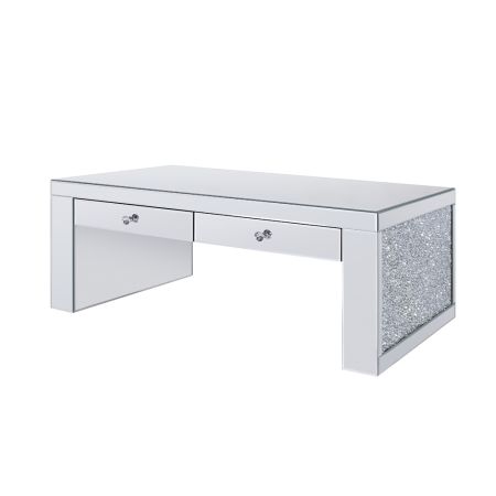 ACME Noralie Coffee Table Mirrored & Faux Diamonds