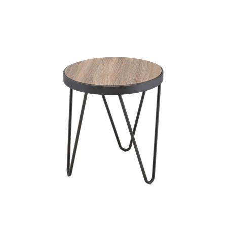 ACME Bage End Table Weathered Gray Oak & Metal Finish