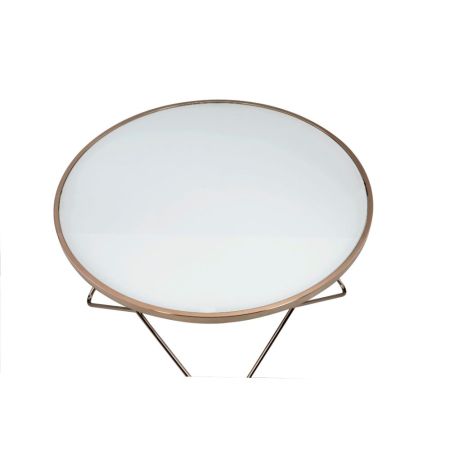 ACME Valora Coffee Table Frosted Glass Top & Champagne Finish