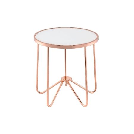 ACME Alivia End Table Frosted Glass & Rose Gold Finish