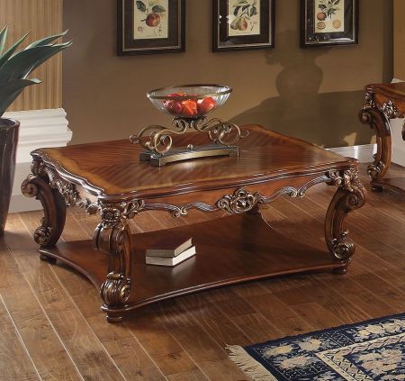 ACME Vendome Coffee Table (Square) Cherry Finish