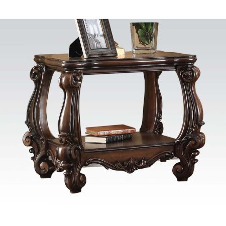 ACME Versailles End Table Cherry Oak Finish