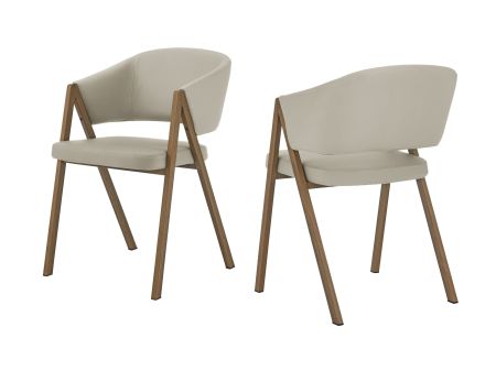 Modrest Marcus - Modern Light Grey Vegan Leather Dining Chair (Set of 2)