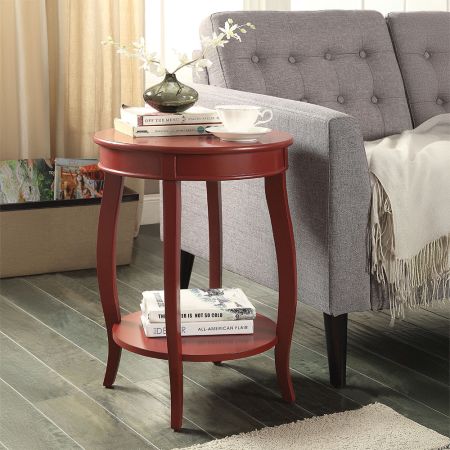 ACME Aberta Accent Table Red Finish