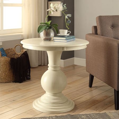 ACME Alyx Accent Table Antique White Finish