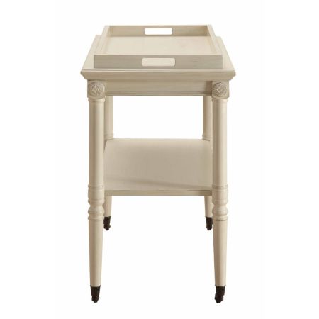 ACME Frisco Serving Cart Antique White Finish